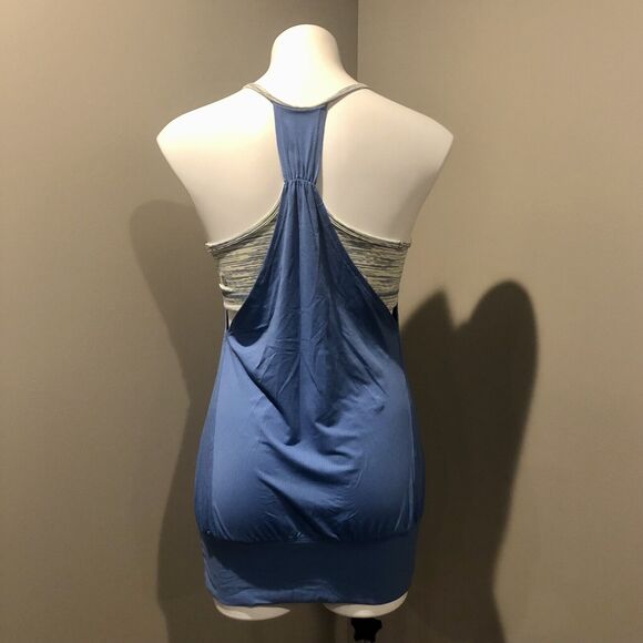 Lululemon Athletica Tank Top 6 Blue W/ Sports Bra Racerback Loose Fit Scoop Neck - Picture 6 of 14